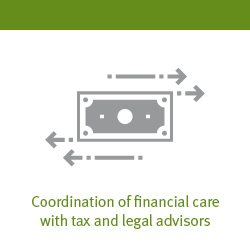 Coordination of financial care and tax and legal advisors